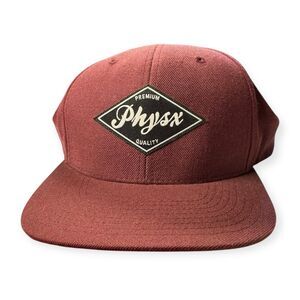 Physx Burgandy Snapback Hat Adjustable Flat Bill‎ Skater
